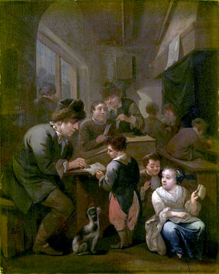 The Schoolmaster, by Bernardus van Schijndel, 1670-1709, Oil on panel.